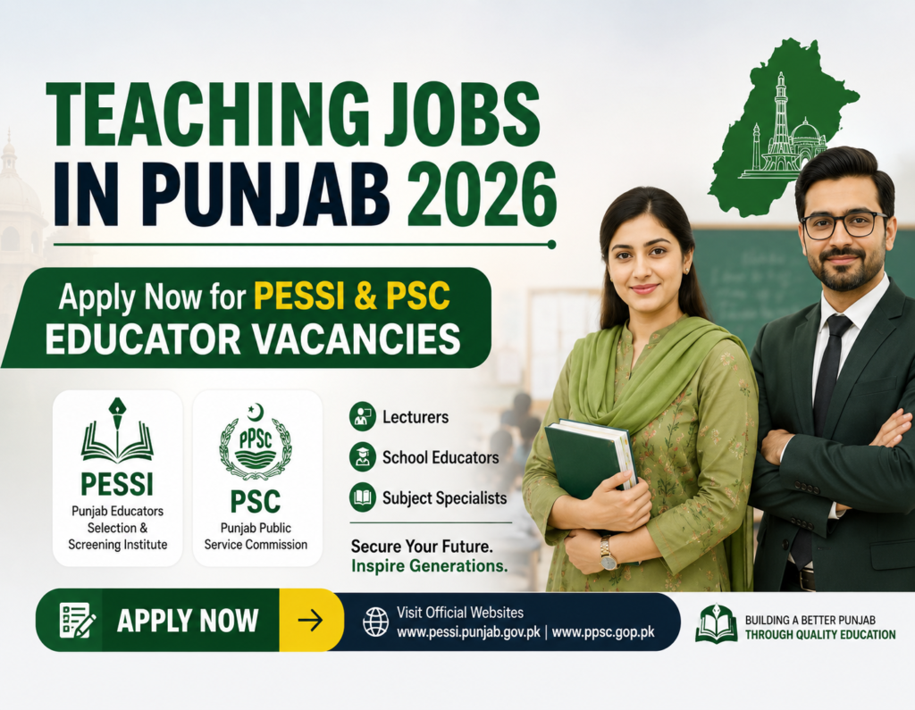 Teaching Jobs in Punjab 2026: Apply Now for PESSI & PSC Educator Vacancies