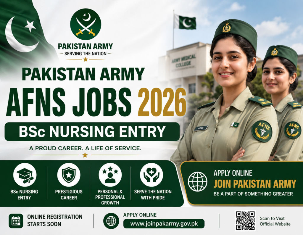 Join Pakistan Army AFNS Jobs 2026 | BSc Nursing Entry – Apply Online